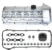 MITZONE Upgrade Aluminum Valve Cover Kit Compatible with 1998-08/2002 BMW Z3 323i 325i 328i 330i 525i 528i 530i X5 M52 M54 2.5L 2.8L 3.0L Part 11121432928