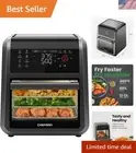 Family-Sized 12-Qt Air Fryer Oven with Digital Timer & Safety Tech, Black Finish