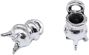 [TARAKI] 20pcs 14x7mm Antique Silver Color Incense Burner Charms, Alloy Steel, alloy