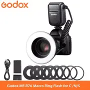 Godox MF-R76 Macro Ring Flash Close Up Speedlite 5000K For Canon Nikon Sony