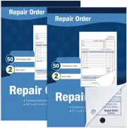 2 Pad Repair Order Book 2 Part Carbonless Receipt Books Consecutively Numbered w