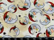 Tina SCRAP 9"x21" Fabric Cotton Santa Star Metallic Gold Moon Christmas Xmas