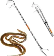 Snake Catcher Tool - Extended Snake Tong with Grip Handle, Portable Reptile Grabber Stick | Anti-Slip Snakes Control Rod for Field Use, Garden, Backyard, Professional Herpetology Equipment