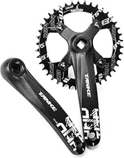 Bicycle Crankset, Mountain Bike 104BCD 30T 32T 34T 36T 40T 42T Positive Negative Teeth CNC Round Chainring Crank 170mm Square Taper Aluminum Alloy MTB Cranksets Fit for 8/9/10/11/12 Speed