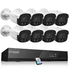 TMEZON HD CCTV Security Camera System Bullet 8CH DVR Home Outdoor 2TB Hard Drive