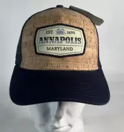 NWT Annapolis Maryland EST. 1695 SnapBack Trucker Hat Mesh Back Cork