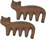OATIPHO 2pcs Cat Shaped Wooden Massage Comb Portable Static Scalp Massager for Travel and Home Cute Hair Tool for Soothing Scalp Experience and Easy Hair Care