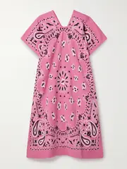 [Pippa Holt] Pippa Holt - Embroidered Cotton-blend Huipil - Pink - One size One size Pink