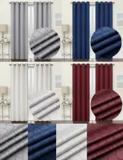 Kate Aurora Modern Lattice Semi Sheer Window Curtain Panels - Assorted Colors