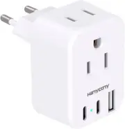 European Travel Plug Adapter USB C, International Plug Adapter, US to Europe Ad