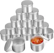 SAFIGLE 20 Pcs Round Aluminum Tin Cans with Screw Lids Empty Storage Containers for DIY Candles Cosmetics Candy Beans Leak Elegant Design Safe Use