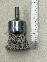 1" WIRE END BRUSH .014 WIRE STAINLESS STEEL WHEEL W/ 1/4" SHANK USA BNS10S14