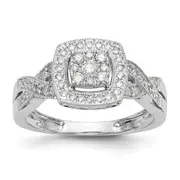 14k White Gold 3/8 Ct. Lab Grown Diamond VS/SI+ G+ Cluster Engagement Ring