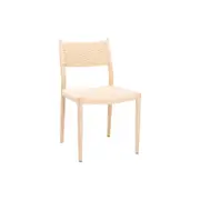 Cayman Dining Chair in Natural Rope and Metal Legs with Timber Transfer in Natural Timber Color