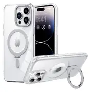 Magnetic Case for iPhone 13 14 Pro Promax Plus Shockproof Cover Screen Protector -Silver