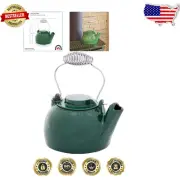 Classic 2.5 Quart Cast Iron Humidifying Kettle - Elegant Green Enamel Finish