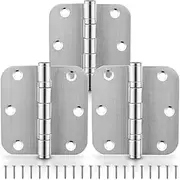 Ball Bearing Door Hinges, 3.5 Inches Door Hinges, 5/8Inch Radius Corner Stainless Steel Hinges, Smooth and Quiet Silver Easy to Use