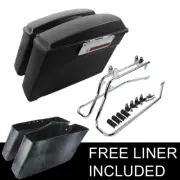 Matt Black Hard Saddlebags Conversion Brackets For Harley Softail Fatboy 1984-17