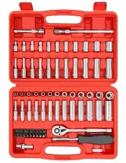 74 Pcs 14 Drive Socket Set14-Inch Drive Master Socket Set RatchetsExtensions 1