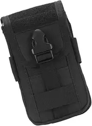 Camouflage Phone Waist Pouch for Outdoor Sports Running Camping and Hiking Durable Breathable Easy Attachment to Belt Bag Black