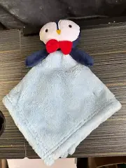 Baby Gear Light Dark Blue Penguin Lovey Blanket Fleece NWT Security Blanket