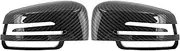 X AUTOHAUX Pair New Exterior Rear View Mirror Housing Door Wing Mirror Covering Cap Carbon Fiber Pattern for Mercedes S E C 2009-2013