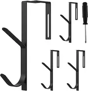 MABCIRY 4 PCS Cubicle Hooks, Adjustable Cubicle Hangers with Screwdriver, Sturdy Metal Over The Door Hook, Space Saving Cubicle Wall Hooks, Panel Partition Metal Hooks for Hanging Clothes Hats Towels
