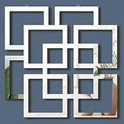 Weysat 2 Pieces Silver Mirrored Wall Decor Decorative Wall Mirror DIY Wall Mounted Mirror Decor Square Accent Mirror for Home Bedroom Living Room Bathroom(Silver Square) (CHI-Weysat-757)