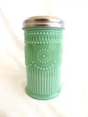 JADEITE SUGAR SHAKER New with Tag Beaded Ribbed Retro Style Jadite