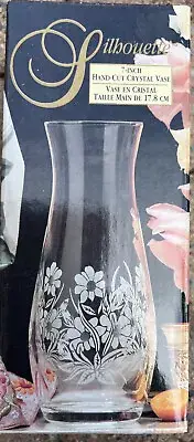 VINTAGE 1990 SILHOUETTE 7" HAND-CUT CRYSTAL VASE (MADE IN TURKEY) New In Box