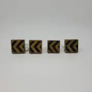 Hobby Lobby Gold and Black Wooden Dresser Knob Pull Lot of 4