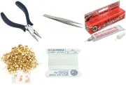 Bead Tip Kit - Pliers, Tweezers, Cement, 100 Bead tips & White Bead Cord #8