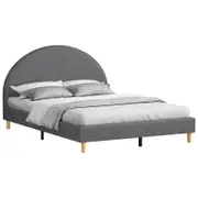 ALFORDSON Bed Frame Arched Base Grey King