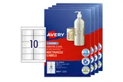 4 Packs Avery 980019 L7113 Crystal Clear Rectangle Labels 10/Page Pack 10 Sheets