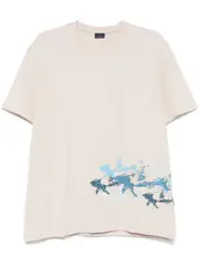 [Paul & Shark] Paul & Shark-T-Shirt In Jersey Di Cotone Con Stampa Sharks Effetto Distressed-Uomo XL