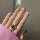 1 Set Artificial Nails Removable Extend Nail Full Cover Stick on Fake Nails