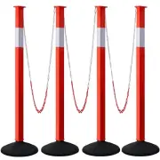 4 Pack Traffic Delineator Post Cones with Weighted Base & Reflective Collars,...