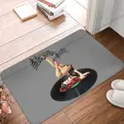 Bath Mat Rockabilly Goddess Girl Doormat Flannel Carpet Outdoor Rug Home Decor