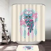 Dream Catcher and Graceful Lady Owl Shower Curtain