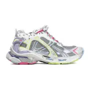 [Balenciaga] Balenciaga-Grey Liliac And Yellow Runner Polyurethane Sneakers-Donna 37 IT