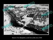 OLD POSTCARD SIZE PHOTO HANOVER NEW HAMPSHIRE, AERIAL VIEW OF THE TOWN c1940