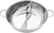 Split Stew - Cooking Pot with Two Compartments, Split Brewing Pot, Soup Pot, Stainless Steel Stew for the Kitchen, Non-Stick Stew with Compartments for Home Restaurant Kitchen