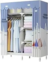 Polyester Portable Closets Space Saving Portable Wardrobe with 1 Hanging Rod for Closet Organizers and Storage