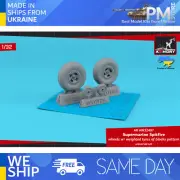 Armory AW32407 1/32 Supermarine Spitfire wheels weighted tyres of block pattern