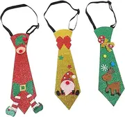 [COLLBATH] 3pcs Christmas Neckties Decorative Felt and Glitter Ties for Holiday Parties Featuring Santa Gnome Hat and for Festive Celebrations