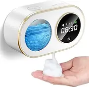 Wladipw Automatic Soap Dispenser Touchless Auto Foaming Hand Soap Dispenser Wall Mount Electric Hands Free Modern Smart Dish Soap Dispensers Rechargeable for Bathroom and Kitchen (White)