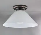 BONDI-BATTEN FIX-WHITE GLASS COOLIE SHADE-ANTIQUE BRONZE CEILING LIGHT-kitchen