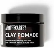 Apothecary 87 Clay Pomade | Premium Formulation | Natural Finish, Medium Hold, Heavy Weight | All Hair Types | Hair Clay | 50ml
