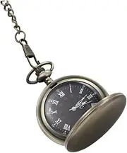 Gatuida Pocket Watch Retro Watch Quartz Movement Smooth Bronze Finish Family Friends
