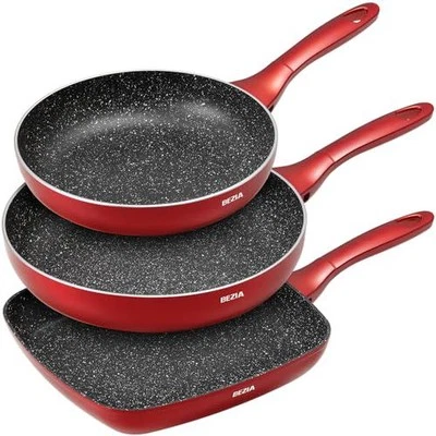 BEZIA Nonstick Frying Pans Set 3 Piece, Skillets And Frying Pans 9.5, 11, 10.2